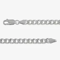 Made in Italy Sterling Silver Inch Solid Curb Chain Necklace