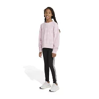 adidas Big Girls Embroidered Crew Neck Long Sleeve Sweatshirt