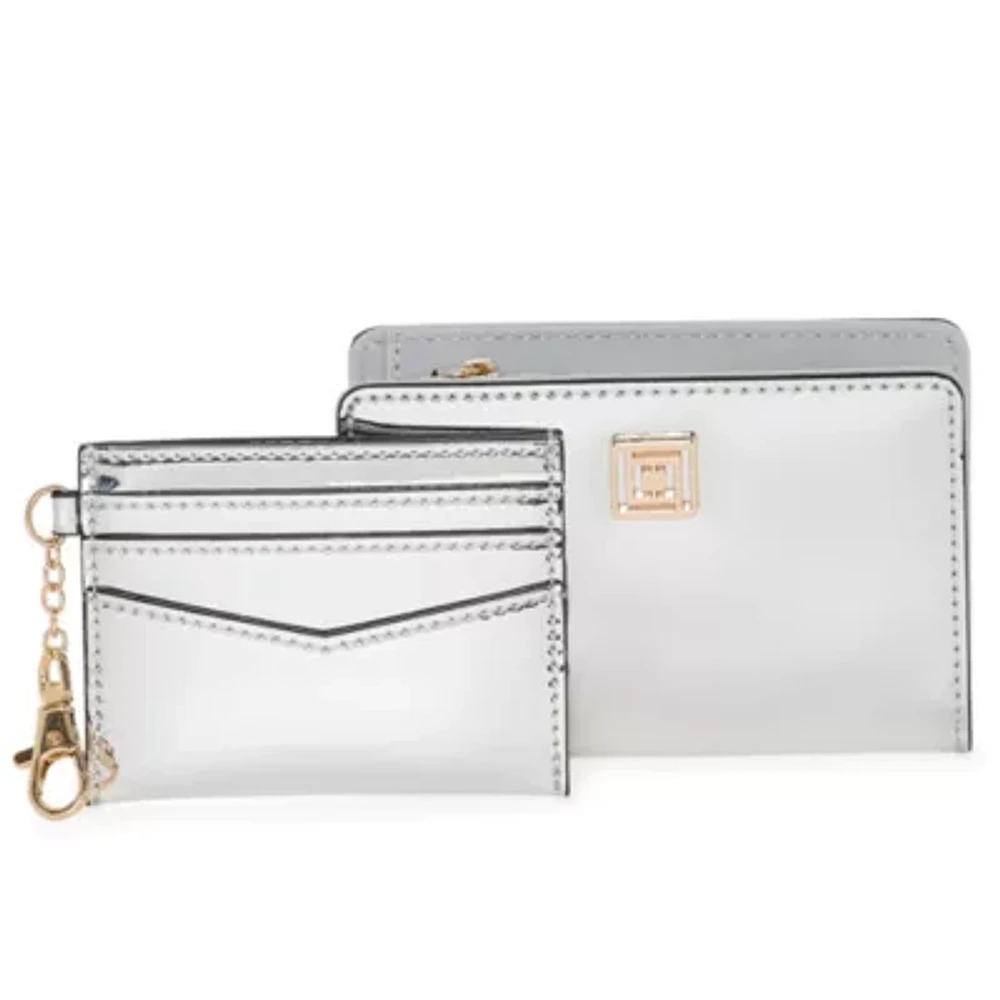 Liz Claiborne 2pc Boxed Set Wallet/Card Case 2-pc. Womens Flip Fold Wallet