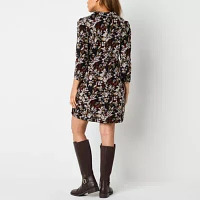 R & K Originals Womens 3/4 Sleeve Floral Shift Dress