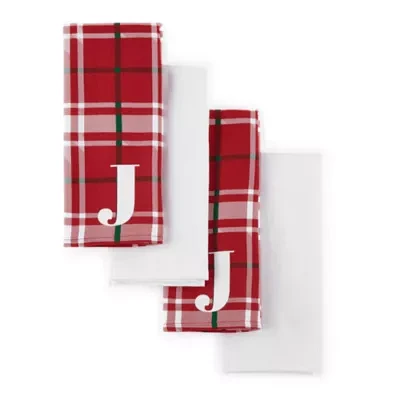 North Pole Trading Co. Holiday Monogram 4-pc. Kitchen Towel Set