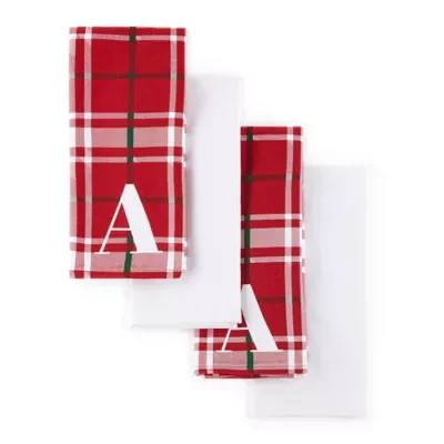 North Pole Trading Co. Holiday Monogram 4-pc. Kitchen Towel Set