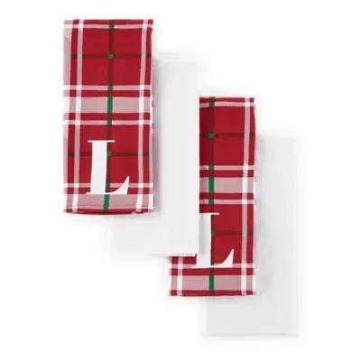 North Pole Trading Co. Holiday Monogram 4-pc. Kitchen Towel Set