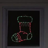 Northlight Lighted Stocking Christmas Window Decor