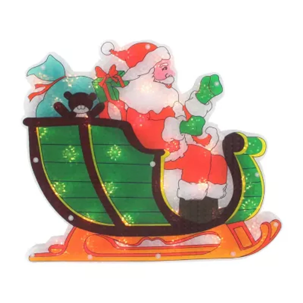 Northlight Holographic Santa Christmas Window Decor