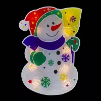 Northlight 12.5in Prelit Snowman Christmas Window Decor