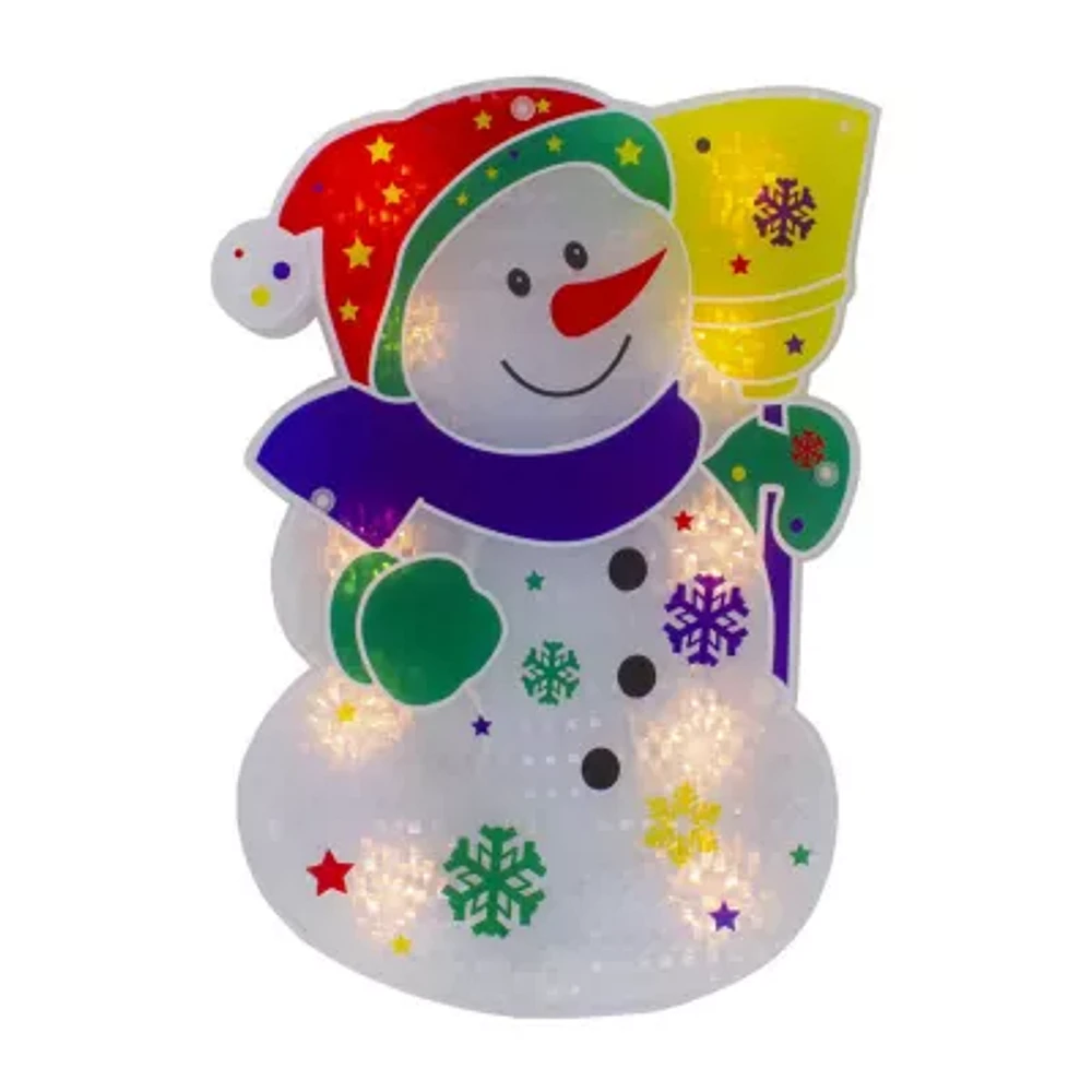 Northlight 12.5in Prelit Snowman Christmas Window Decor