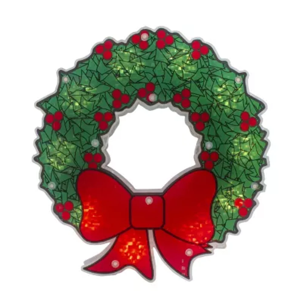 Northlight Lighted Wreath Christmas Window Decor