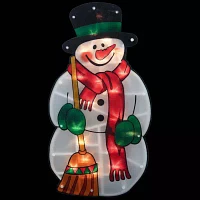 Northlight Snowman With Broom Christmas Window Decor