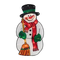 Northlight Snowman With Broom Christmas Window Decor