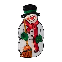 Northlight Snowman With Broom Christmas Window Decor