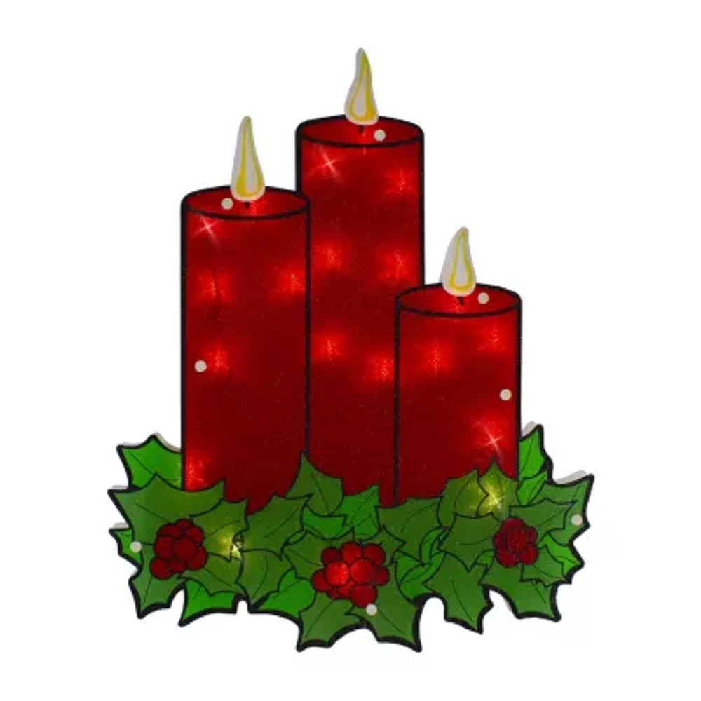 Northlight 17.5in Prelit Candles Christmas Window Decor