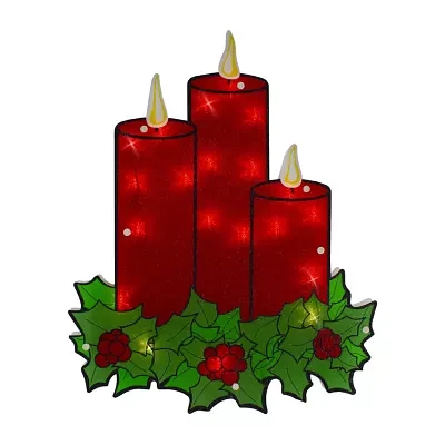 Northlight 17.5in Prelit Candles Christmas Window Decor