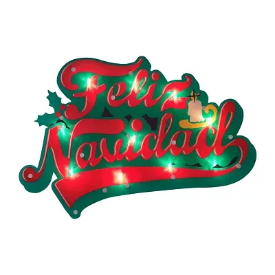 Northlight 18in Prelit Feliz Navidad Christmas Window Decor