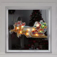 Northlight 23in  Santa And Reindeer Christmas Window Decor