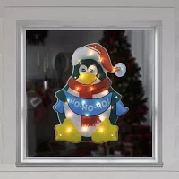 Northlight 17.5in Prelit Penguin Christmas Window Decor