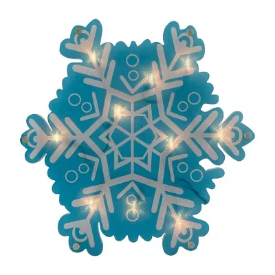 Northlight 11.75in Prelit Blue And White Snowflake Christmas Window Decor