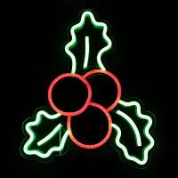 Northlight 12in Led Holly Berries Christmas Window Decor