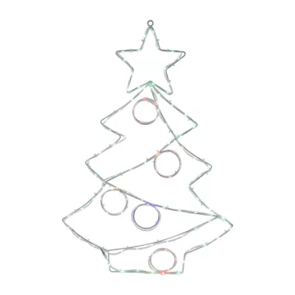 Northlight Led Tree With Ornaments Christmas Window Decor