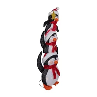 Northlight 41in Prelit Stacked Penguin Family Christmas Yard Art