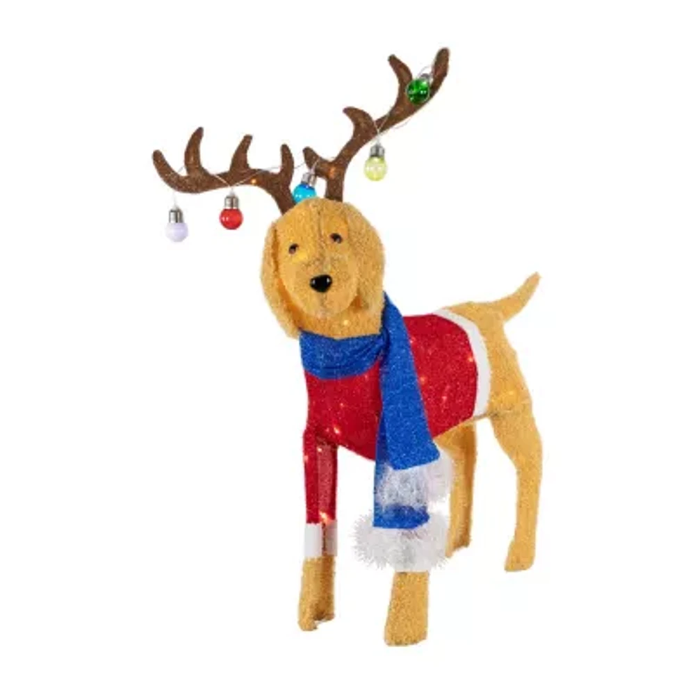 Northlight Led Dog Wearing Antlers Christmas Yard Art