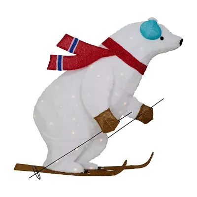 Northlight Lighted Skiing Polar Bear Christmas Yard Art