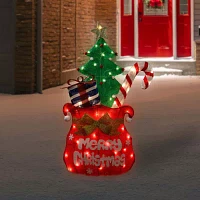 Northlight 3d Lighted Gift Bag Christmas Yard Art