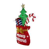 Northlight 3d Lighted Gift Bag Christmas Yard Art