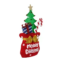 Northlight 3d Lighted Gift Bag Christmas Yard Art