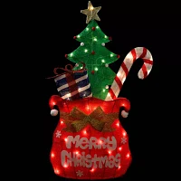 Northlight 3d Lighted Gift Bag Christmas Yard Art