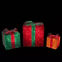 Northlight Lighted Gift Box And Bow Christmas Yard Art