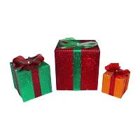 Northlight Lighted Gift Box And Bow Christmas Yard Art