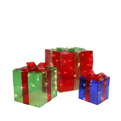 Northlight Lighted Gift Box  Patio Christmas Yard Art