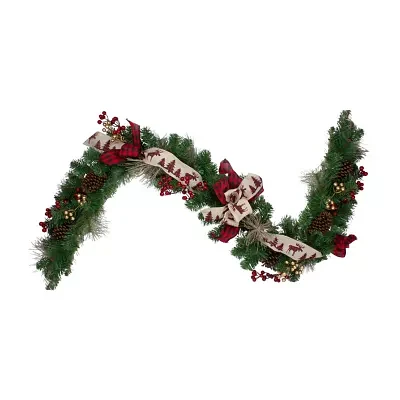 Northlight Bows And Berries Unlit Christmas Indoor Garland