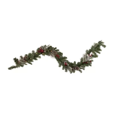 Northlight Frosted Pre-Lit Christmas Indoor Garland