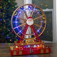 Northlight 20in Led And Musical Santa Ferris Wheel Lighted Christmas Village