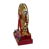 Northlight 20in Led And Musical Santa Ferris Wheel Lighted Christmas Village