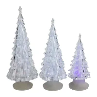 Northlight Led Acrylic Tree 3-pc. Lighted Christmas Tabletop Decor