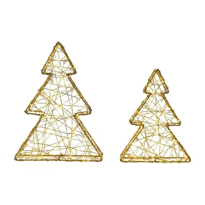 Northlight Led Gold Tree 2-pc. Christmas Tabletop Decor