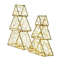 Northlight Led Gold Tree 2-pc. Christmas Tabletop Decor