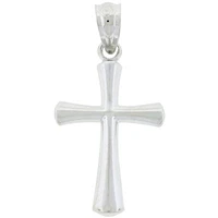 Unisex Adult 14K White Gold Cross Charm