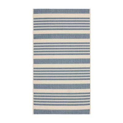 Safavieh Courtyard Collection Santos Stripe Indoor/Outdoor Area Rug