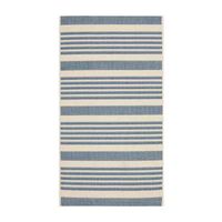 Safavieh Courtyard Collection Santos Stripe Indoor/Outdoor Area Rug