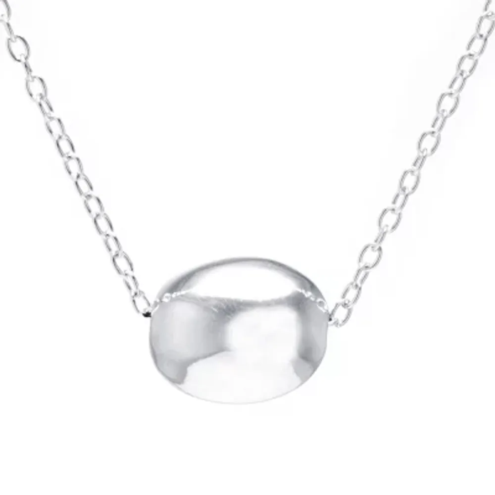Silver Treasures Sterling Silver 16 Inch Cable Circle Pendant Necklace