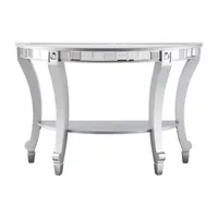 Emas Mirrored Demilune Console Table