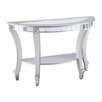 Emas Mirrored Demilune Console Table