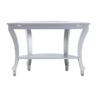 Emas Mirrored Demilune Console Table