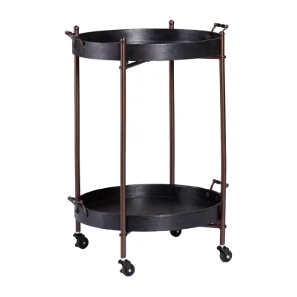 Siacan Two-Tier Round Butler Table