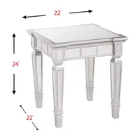 Erus Glam Square Mirrored End Table