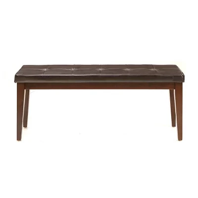 Landry Tufted Faux-Leather Bench